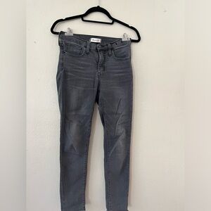 Madewell 9” Mid High Rise Skinny Jeans Distressed Size 25 Faded Black, Cropped